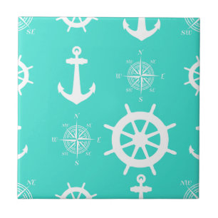 Carreau Motif nautique Turquoise