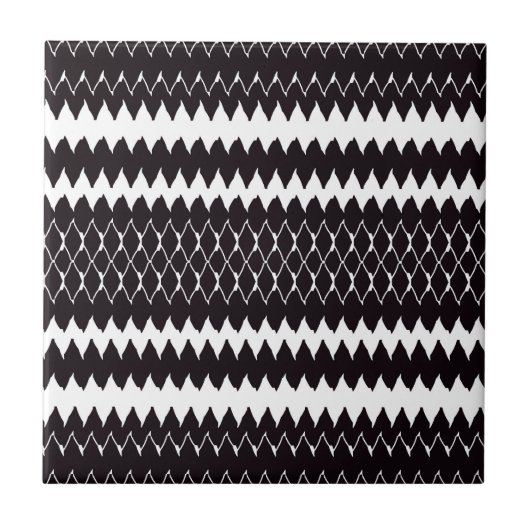 Carreau Motif noir blanc Chevron (Devant)