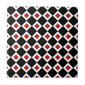 Carreau Motif noir, blanc, rouge de diamant (Devant)