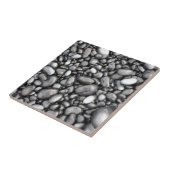 Carreau Motif noir de cailloux de lave (Côté)