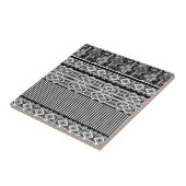 Carreau Motif noir et blanc avec dentelle et patchwork (Côté)