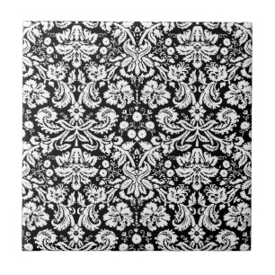 Carreau Motif noir et blanc de damassé