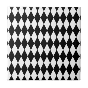 Carreau Motif noir et blanc de harlequin de diamant