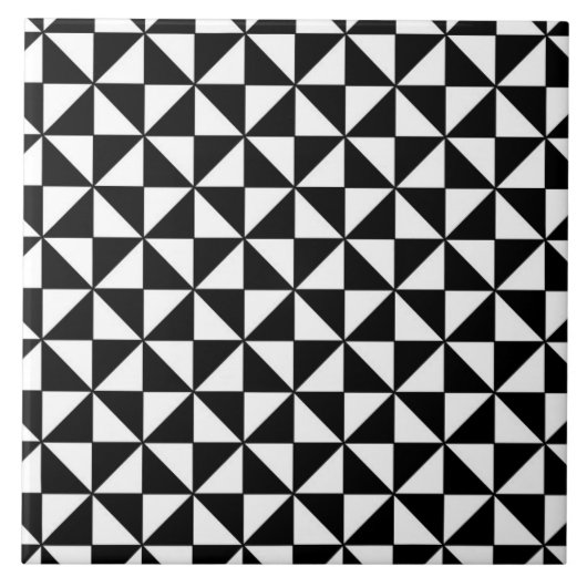 Carreau Motif noir et blanc de triangles (Devant)