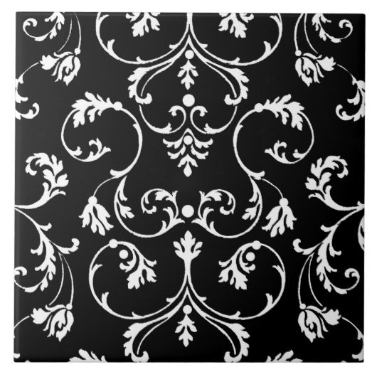 Carreau Motif noir et blanc ornemental (Devant)