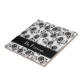 Carreau Motif noir et blanc Paisley (Côté)