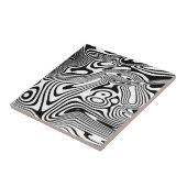 Carreau Motif noir et Marbre blanc (Côté)