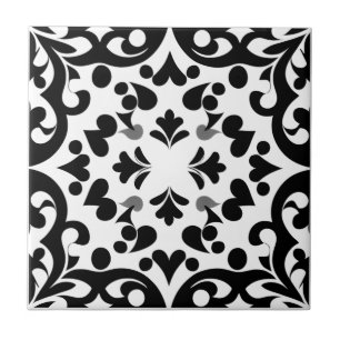 Carreau Motif noir sur fond blanc