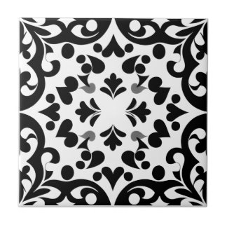 Carreau Motif noir sur fond blanc
