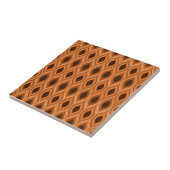 Carreau Motif ogee classique de milieu de siècle orange et (Côté)