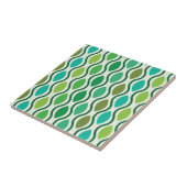 Carreau Motif Ogee Rétro Vert sarcelle Milieu de siècle (Côté)