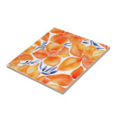 Carreau Motif orange d'aquarelle florale (Côté)