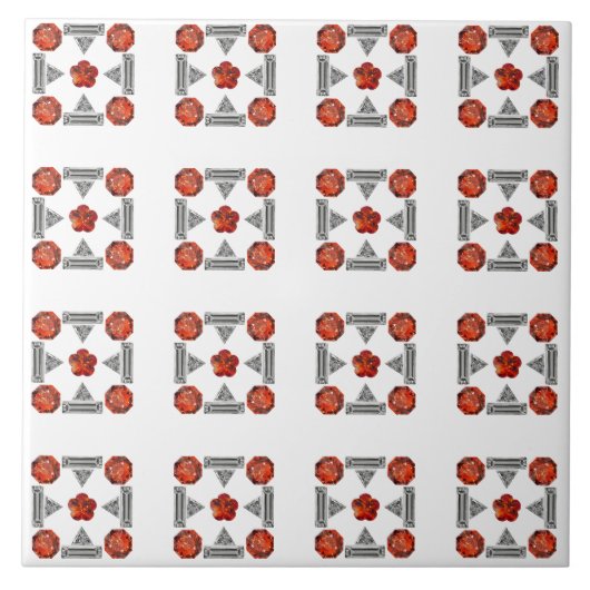 Carreau Motif orange diamant (Devant)