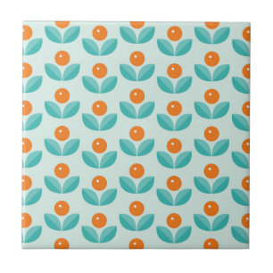 Carreau Motif orange géométrique de style scandinave