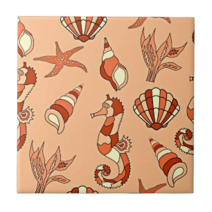 Carreau Motif orange Sea Life