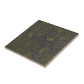 Carreau Motif paisley marron doré (Côté)