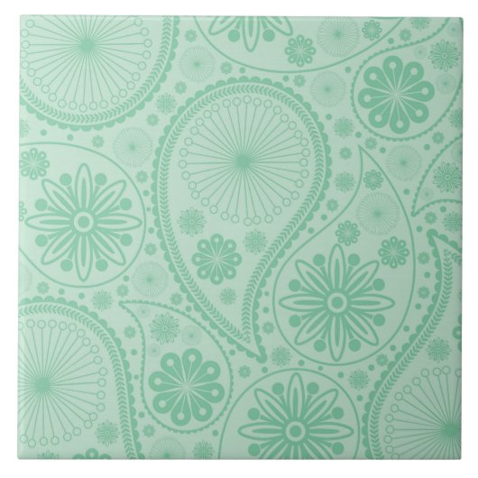 Carreau Motif Paisley vert (Devant)