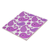 Carreau Motif Paisley, violet, violet et blanc (Côté)