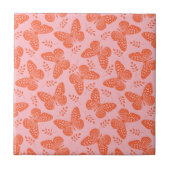 Carreau Motif papillon orange sur arrière - plan rose (Devant)