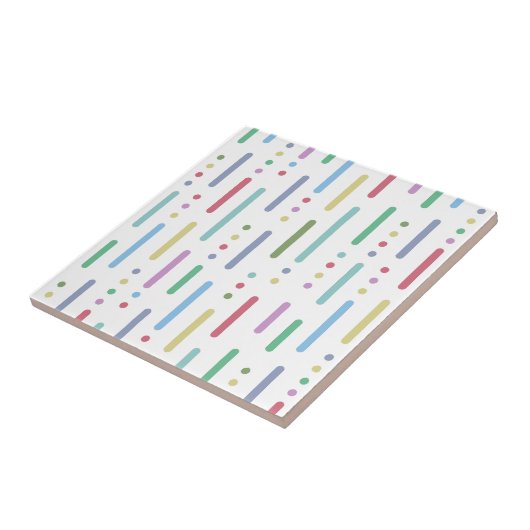 Carreau Motif pastel rayures et points (Côté)