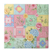 Carreau Motif Patchwork de Rose Romantique (Devant)