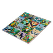Carreau Motif patchwork d'oiseaux (Côté)