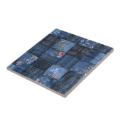 Carreau Motif Patchwork Floral Indigo | Denim Bohème (Côté)