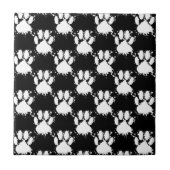 Carreau Motif Paw Chien Blanc Avec Paint Splatter (Devant)