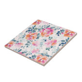 Carreau Motif peint de roses (Côté)