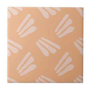Carreau Motif pétal Abstrait minimaliste dans Peach Soft P