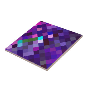 Carreau Motif Pixelé - Violet