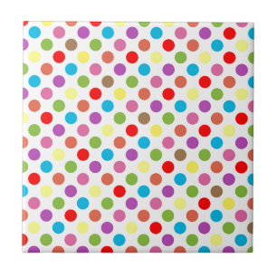 Carreau Motif pois arc-en-ciel coloré