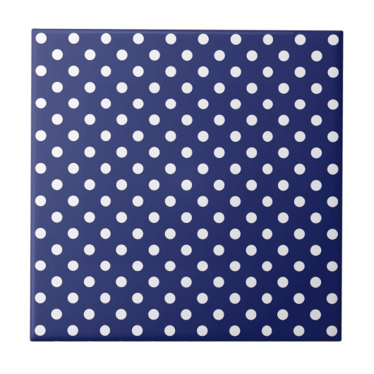Carreau Motif Pois Blanc Bleu marine (Devant)