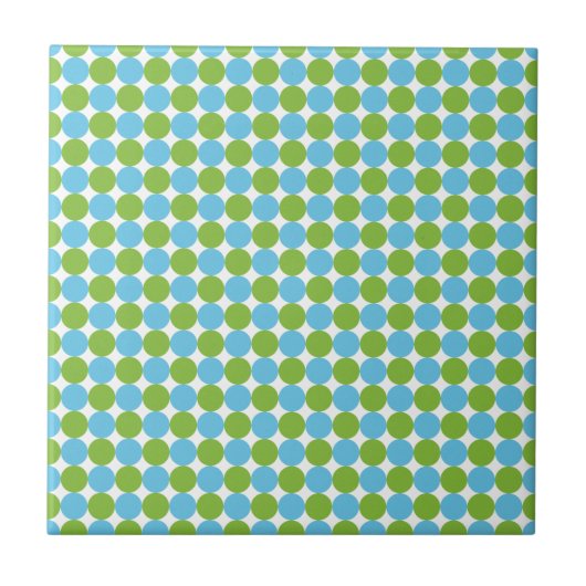 Carreau Motif pois bleu et vert (Devant)