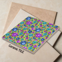 Motif pois en bleu rose Turquoise -