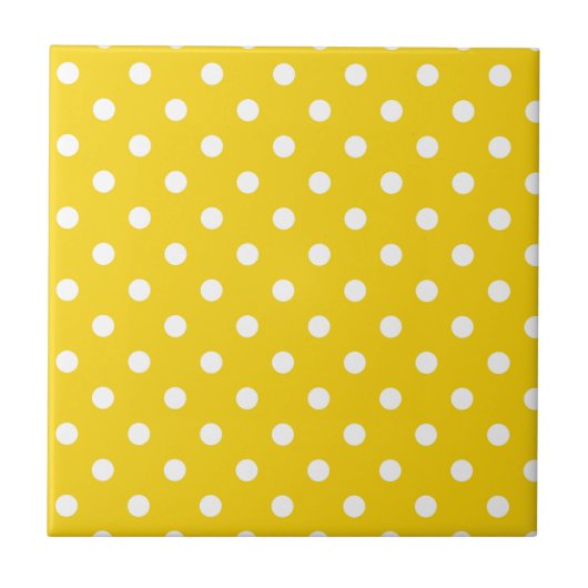 Carreau Motif pois mignon en jaune et blanc (Devant)