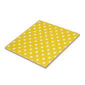 Carreau Motif pois mignon en jaune et blanc (Côté)