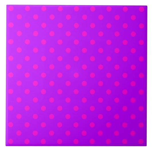 Carreau Motif Pois violet et rose chaud (Devant)