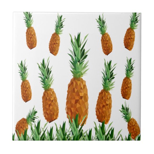 Carreau motif polygonal d'impression d'ananas (Devant)