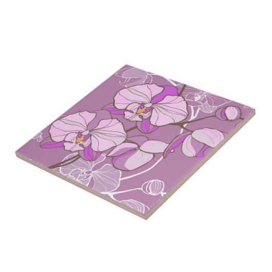 Carreau Motif pourpre d'orchidée (Côté)
