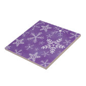 Carreau Motif pourpre et blanc de flocon de neige (Côté)