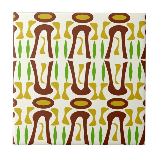 Carreau Motif primitif de jungle de Tiki (Devant)