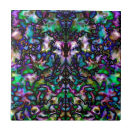 Carreau Motif psychédélique coloré (Devant)