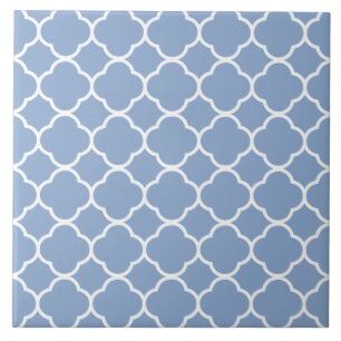 Carreau Motif Quatrefoil bleu clair