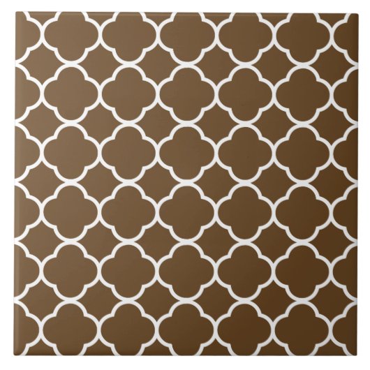 Carreau Motif Quatrefoil Brown (Devant)