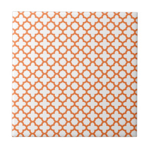 Carreau Motif Quatrefoil Orange