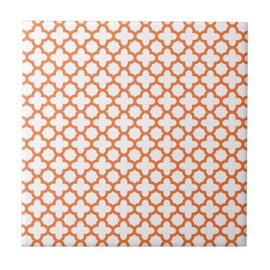 Carreau Motif Quatrefoil Orange (Devant)