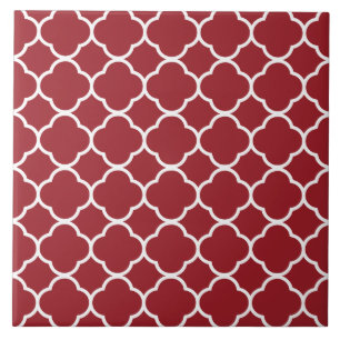 Carreau Motif Quatrefoil rouge