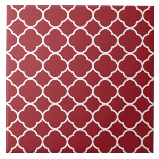 Carreau Motif Quatrefoil rouge (Devant)
