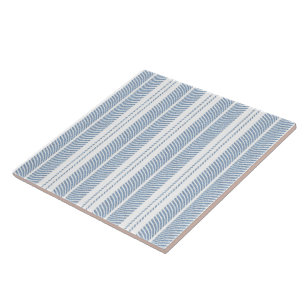 Carreau Motif rayé à chevrons bleu doux et fougère